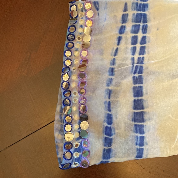 Boston Proper Tye Dye Mirrored Tunic. Size-L Color-Blue, yellow, white VGUC - Picture 5 of 8